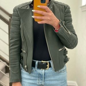 Leather CELINE biker jacket